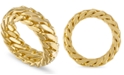Esquire Men's Jewelry Woven Curb Link Ring in 18k Gold-Plated Sterling Silver, Created for Macy's (Also Available in Sterling Silver)